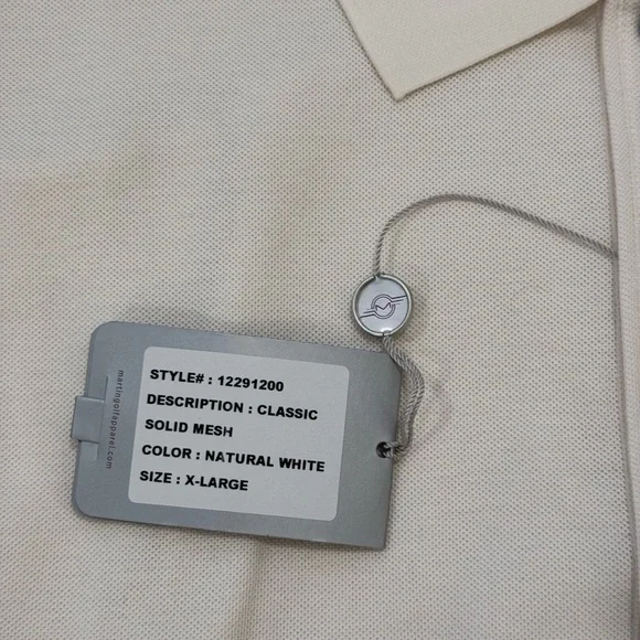 NWT Martin 100% golf shirt with Pine Valley logo, white, XL - Picture 3 of 5